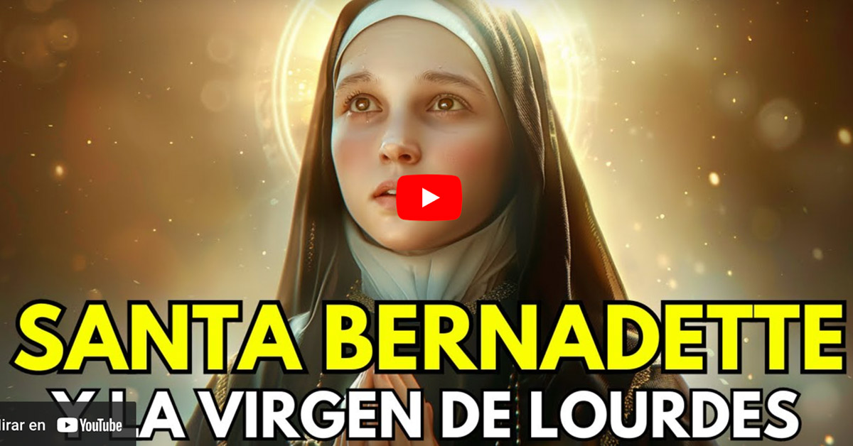 Santa Bernadette y la Virgen de Lourdes